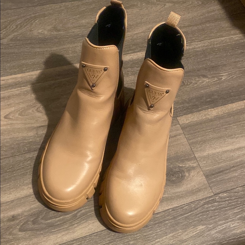 Guess Tan Ankle Booties with Sleek Design